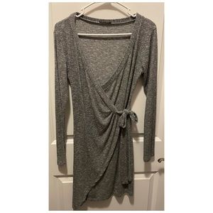 Charcoal Long sleeve short fitting dress